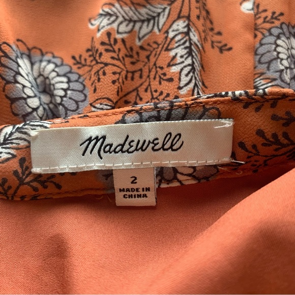 Madewell Sheer-Sleeve Button-Front Midi Dress in Gathered Blooms - Picture 13 of 14